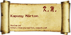 Kapusy Márton névjegykártya