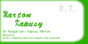 marton kapusy business card